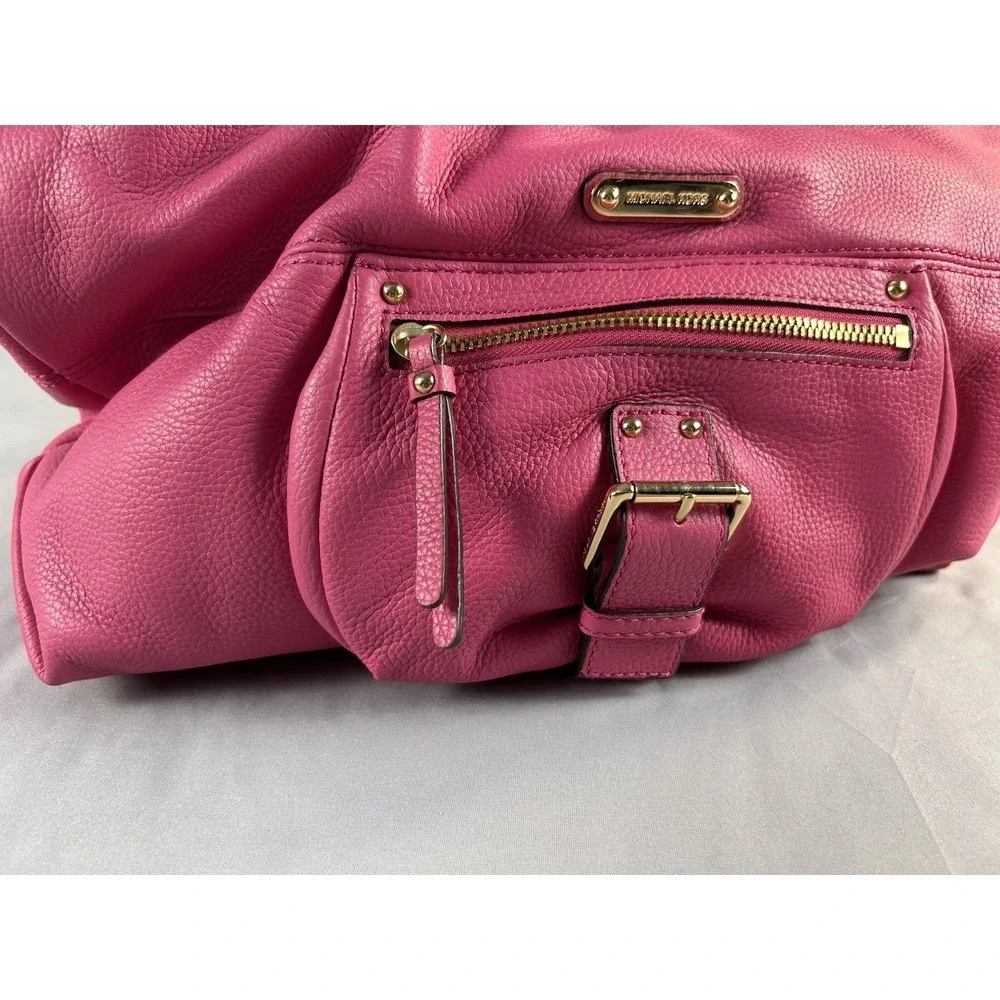 Authentic Michael Kors Pink Pebbled Leather Hobo Shoulder‎ Bag